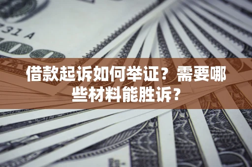 武汉借款起诉如何举证？需要哪些材料能胜诉？
