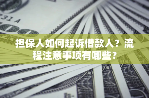 武汉担保人如何起诉借款人？流程注意事项有哪些？